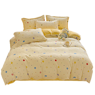 牛奶绒四件套2025新款加厚床上三件套双面绒床单法兰绒珊瑚绒被套