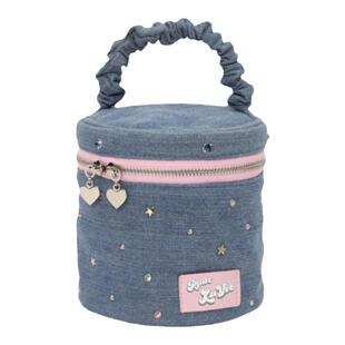 RPDCLaVie「未来闪光」手提收纳圆筒牛仔化妆包大容量洗漱包rpdc