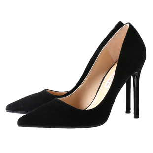 真皮尖头高跟鞋女细跟黑色百搭2026年春夏季新款女鞋工作通勤单鞋