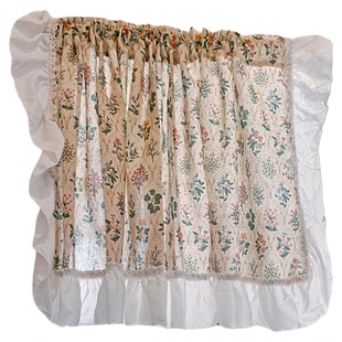 法式花边透气透光不透人门帘布艺主卧室飘窗窗帘花朵半帘高级感