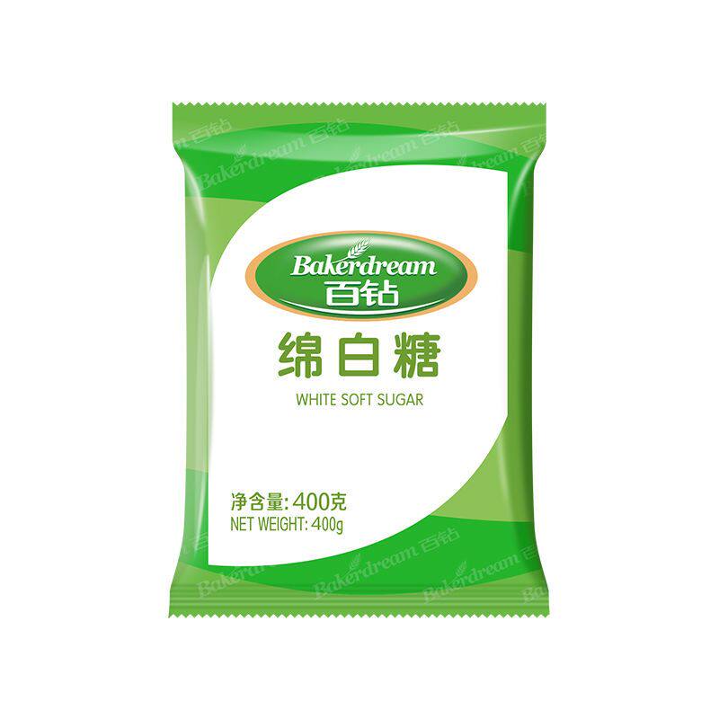 百钻绵白糖白砂糖400g食糖细砂糖冲饮厨房烘焙蛋糕原料家庭调味
