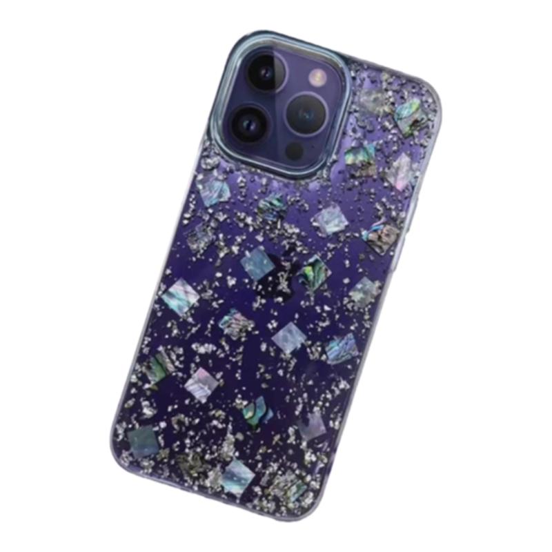 kzdooiPhone15手机壳个性锡箔闪亮贝壳防摔新款磁吸16pro滴胶软套