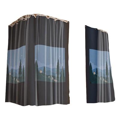 学生宿舍U型粘贴透气床帘大视野