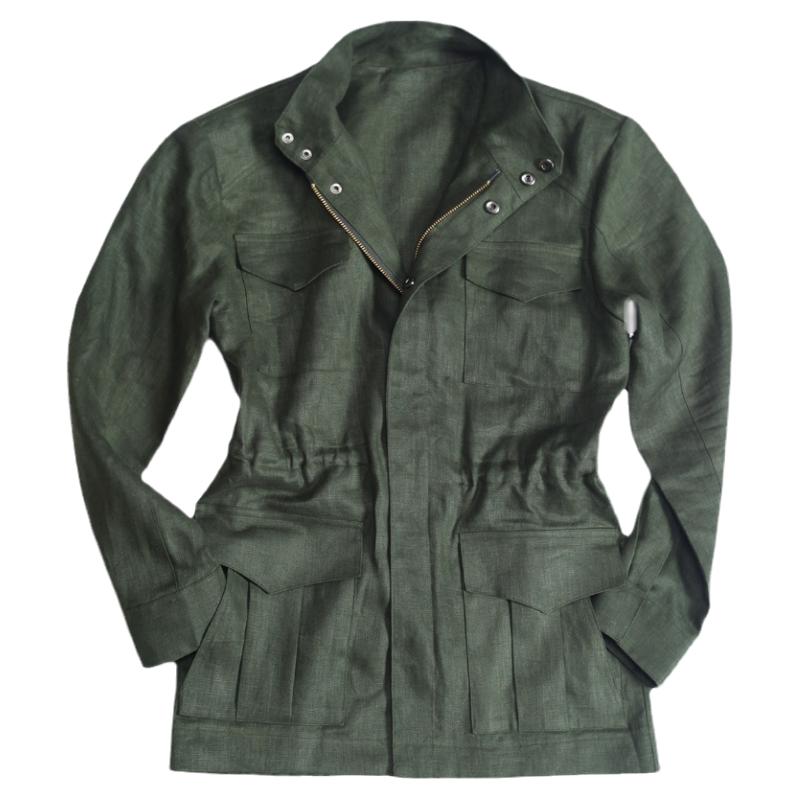 NHO2定制男士猎装M65野战夹克爱尔兰亚麻翻领薄外套Field jacket