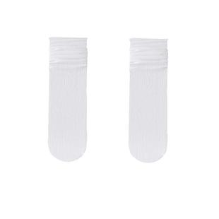 梦娜冰丝凉感堆堆袜时尚女士夏季薄款透气中筒冰冰袜女袜百搭纯色