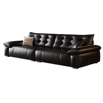 政府补贴黑色熊抱全真皮沙发新款