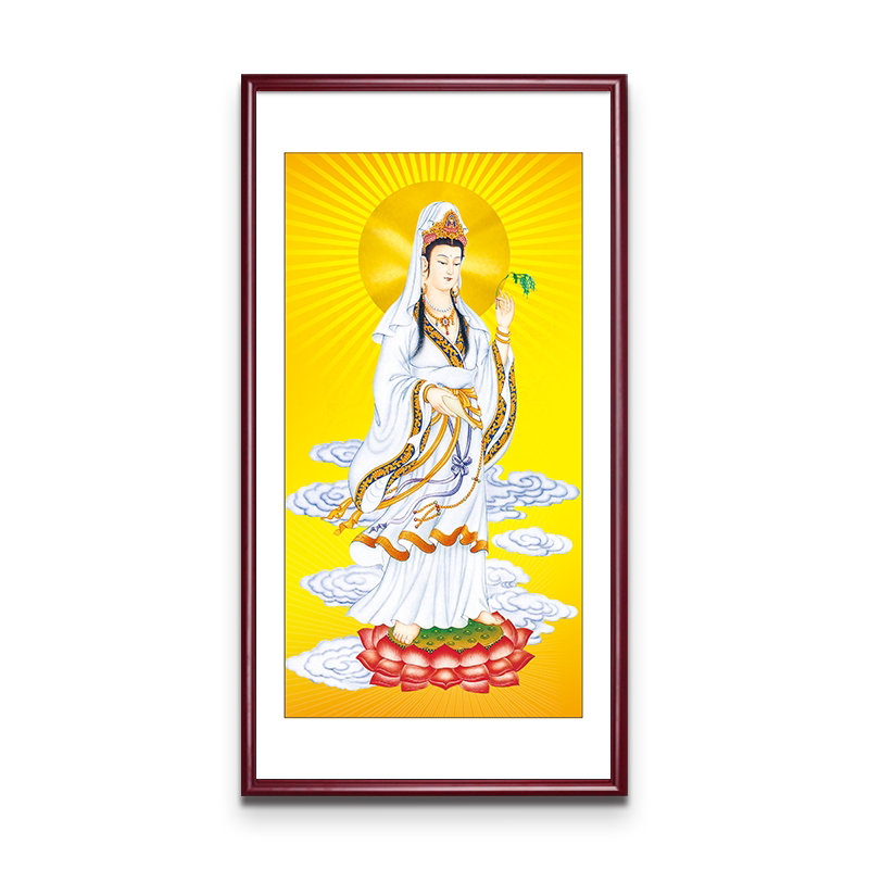 观音佛祖菩萨实木玄关装饰画