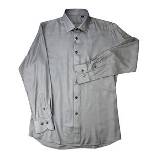 报喜鸟Saint Angelo灰色男士装方领商务秋季正品修身长袖衬衫衬衣