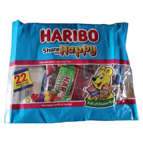 苏州现货 英国HARIBO哈瑞宝儿童混合水果Q软糖果汁橡皮糖糖粉176g
