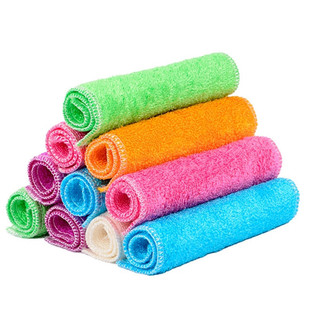 天然竹纤维加厚洗碗巾不掉毛不沾油双层清洁刷碗布厨房去污抹布