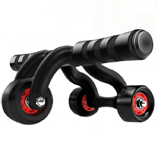 静音回弹健腹轮腹肌轮健身器材家用三轮健身器运动锻炼器材俯卧撑