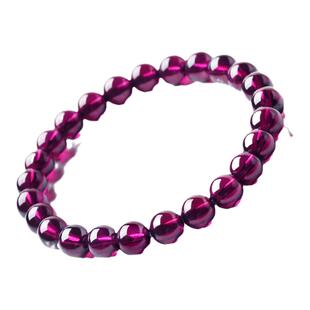 紫牙乌石榴石手链女散珠子吊坠水晶玛瑙紫红色项链吊坠石榴石手串