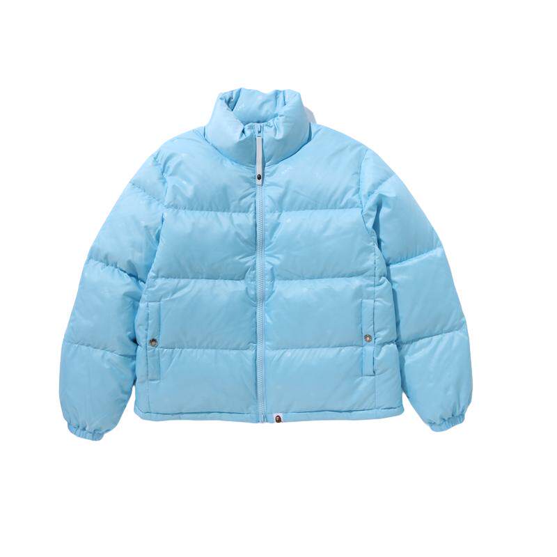 暗纹商标字母立领拉链羽绒服BAPE