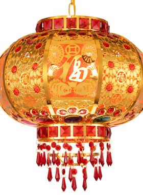 新年旋转灯笼阳台福字led吊灯