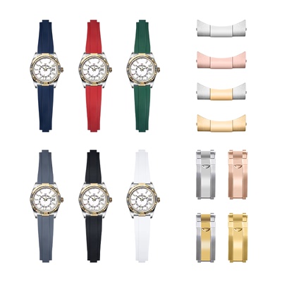 钢片氟橡胶表带劳力士带头粒转换