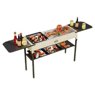 鹿营佳烧烤架便携式烧烤炉家用烤肉架露营户外小型不锈钢折叠炉子