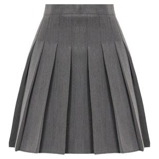 DPLAY【惠品】黑色半身裙女A字裙春季气质百褶裙短款裙子短裙