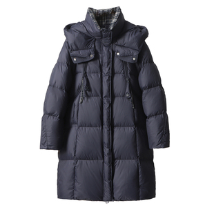 羽绒服女中长款加厚2025冬季新款韩版宽松东北白鸭绒外套连帽过膝