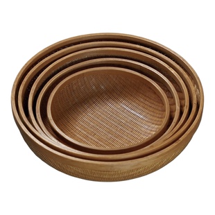 异兴|竹编收纳筐竹制精编家用水果篮干果点心篮茶具收纳篮复古