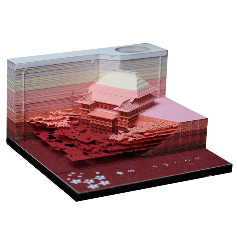 网红立体便签纸日本清水寺3D纸雕建筑模型创意便利贴生日礼物定制