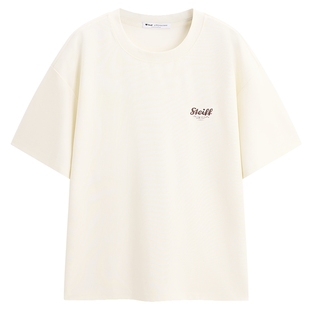 太平鸟男装 Steiff泰迪熊联名系列重磅刺绣短袖T恤圆领体恤男