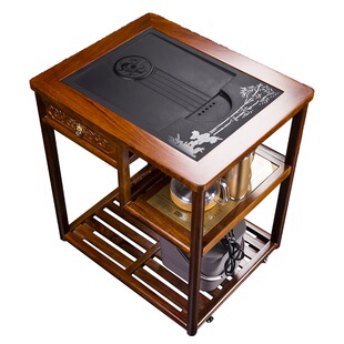 小茶桌可移动花梨实木茶车功夫茶具茶盘茶台茶水柜家用便携侧边柜