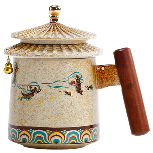 敦煌飞天故宫文创马克杯陶瓷茶杯复古水杯送爸爸老师男士生日礼物