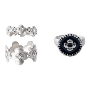 陈都灵同款 Picnique 繁花戒指套组黑色复古小众