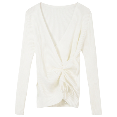 纯欲不规则针织打底衫女大码毛衣