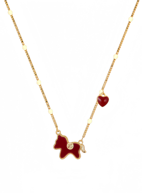 月售500条纯银本命年红小马项链