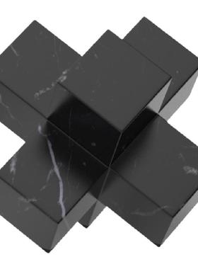 天然大理石十字架几何软装饰品