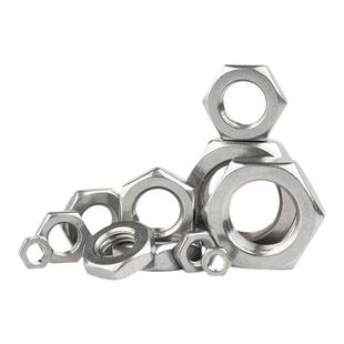 304不锈钢细牙六角螺母扁薄螺帽细丝螺丝帽M6M8M10M12M14M16-M20