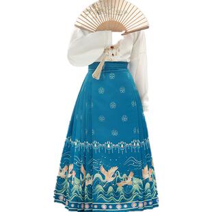 中国风女童马面裙儿童小仙女汉服古装套装薄款夏季长短袖明制唐装