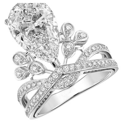 纯银莫桑石女王风加冕戒指