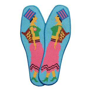 十字绣鞋垫男女新款半成品针孔印花棉布加厚人物卡通吸汗手工满绣