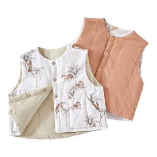 贝肽斯婴儿马甲秋冬男童坎肩保暖儿童校服纯棉新生幼儿女童背心S