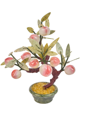 文房雅玩“玉韵桃枝”天然玉石