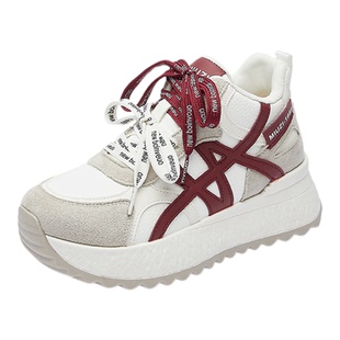 6厘米厚底内增高德训鞋女2025秋冬新款时尚休闲运动鞋百搭老爹鞋