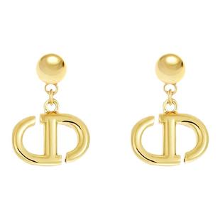 复古字母耳环高级感轻奢耳钉气质大气适合圆脸的耳坠超精致耳饰女