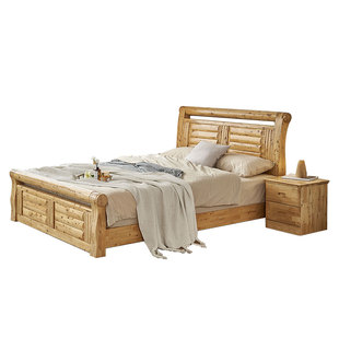 纯实木床全实木家用2024年新款木床1米5原木加厚新中式卧室大床