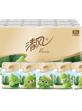 清风手帕纸林木香便携纸巾随身装小包餐巾纸4层5张30包旅行实惠装
