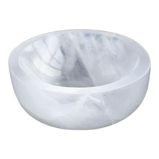 天然水晶石摩洛石膏石碗10cm消磁碗冥想家居装饰打磨工艺品摆件