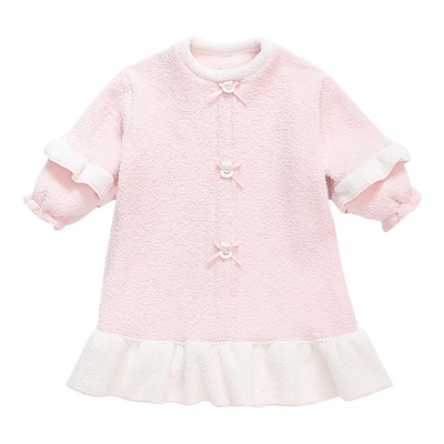 新款女童珊瑚绒睡袍秋冬季加厚2