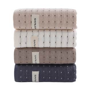 2条三利毛巾纯棉纱布洗脸家用吸水不掉毛大人用全棉洗澡手帕子