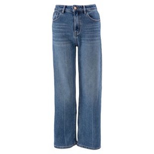 Orchel/欧榭丽休闲老钱简约显瘦百搭水洗牛仔裤女士小直筒长裤