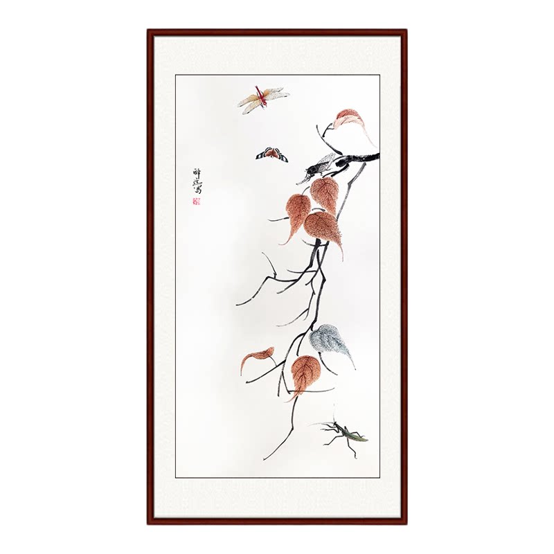 纯手绘花鸟国画挂画淡雅清新壁画
