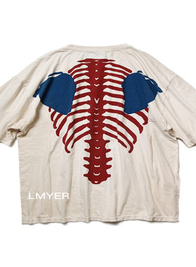 LMYER  KAPITAL 骨头ins超火骨架宽松 短袖 说唱同款大码oversize