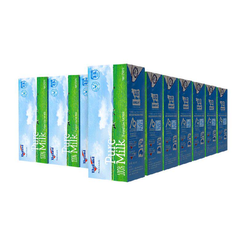 【进口】纽仕兰3.5g蛋白质低脂纯牛奶250ml*24盒高钙早餐奶