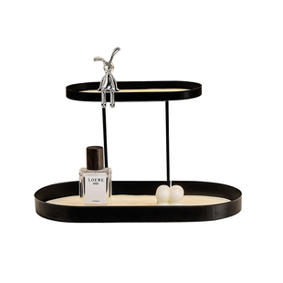 中古风玄关装饰摆件放钥匙收纳置物架进门口法式复古鞋柜软装摆画