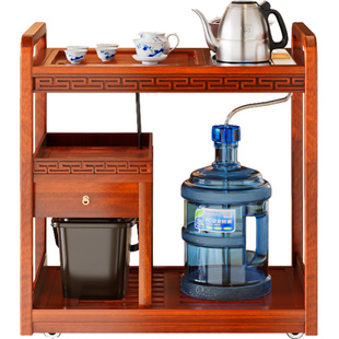 金灶KW-6000茶车实木移动茶台新中式家用茶具套装全自动烧水一体